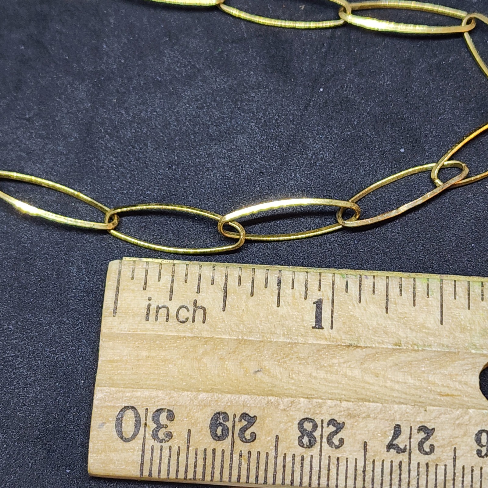 Sterling Silver Gold Tone 925 Italy Italian Paperclip Link Necklace 36 In Long