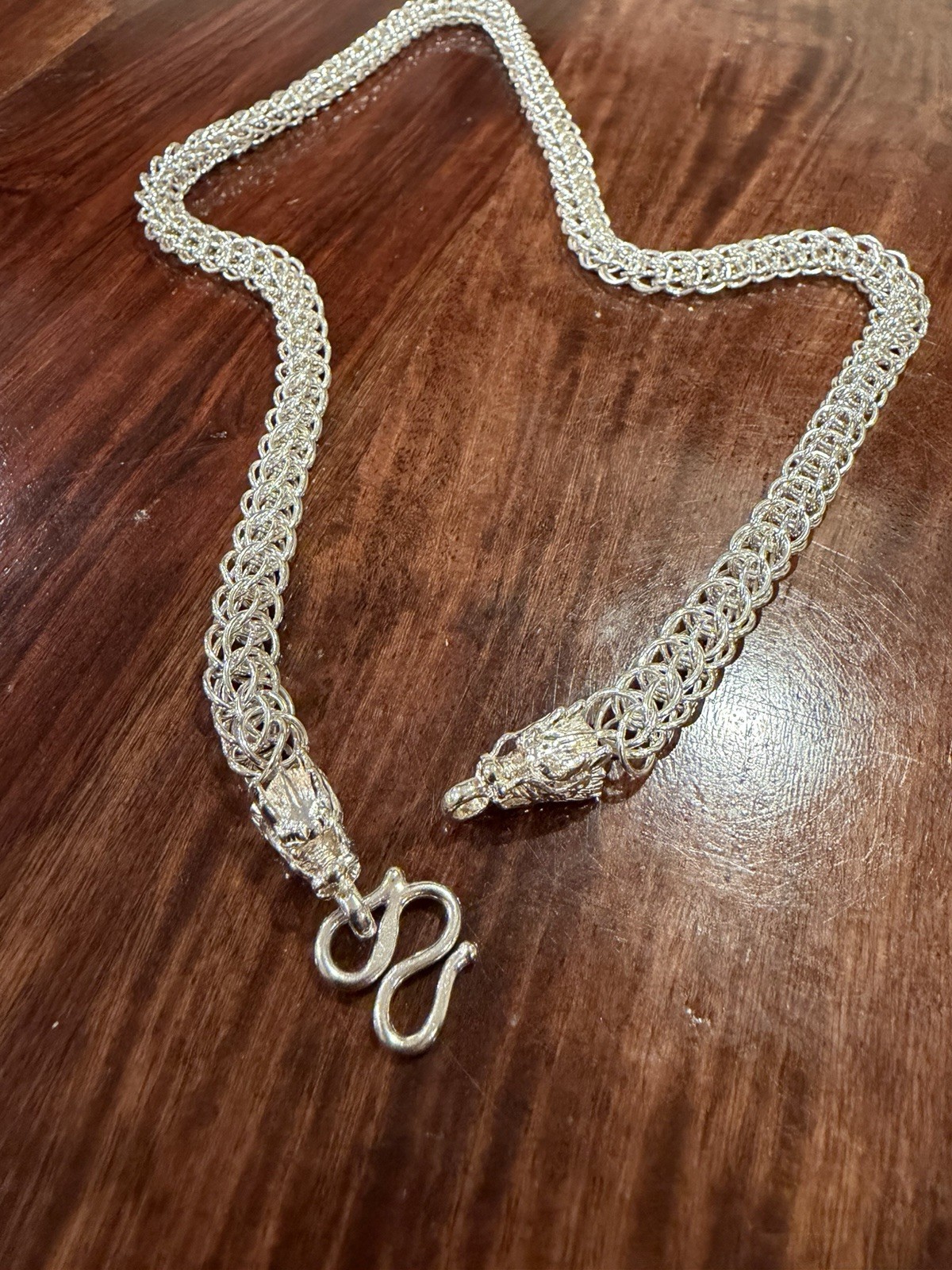 999 Silver Dragon Tail Chain Necklace 7.5mm 21” 56g (Unbranded)