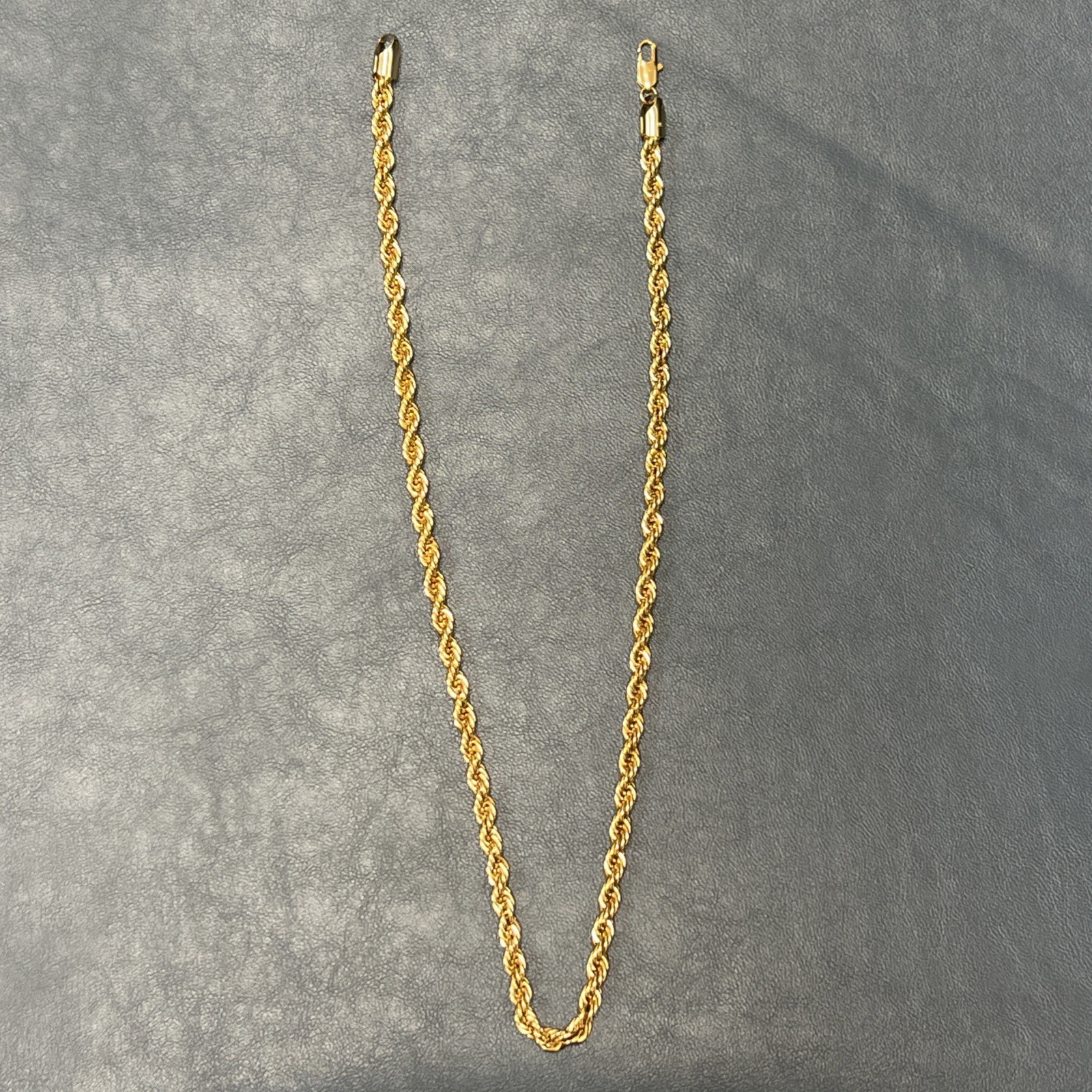 6MM 20INCH DIAMOND CUT ROPE CHAIN 14KT ELECTROPLATED 10x HIGH QUALITY