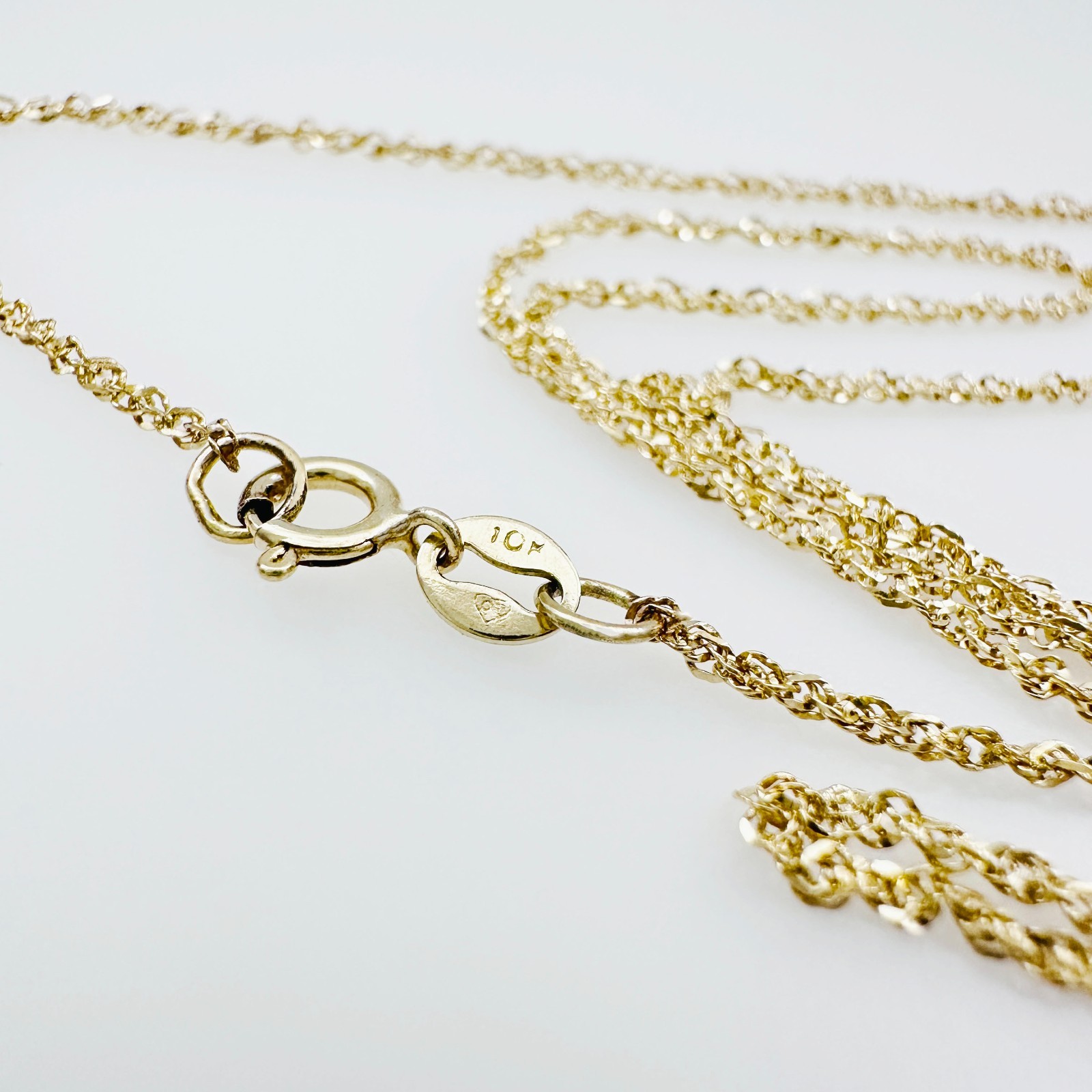 10K Yellow Gold Diamond-cut Prince of Wales Link Chain Necklace, 1.1mm, 17 3/4″