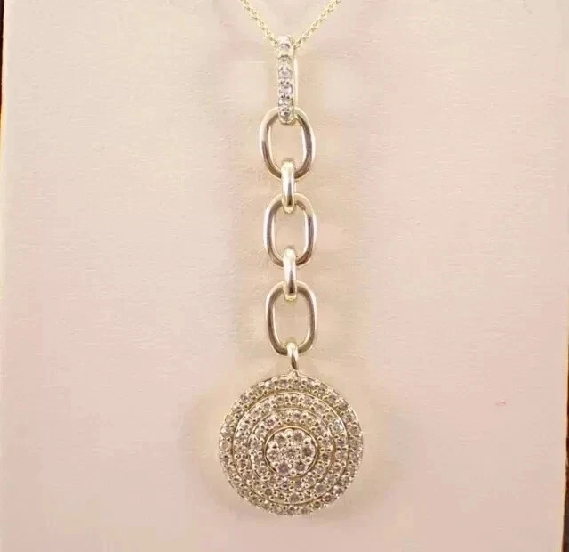 14K Yellow Gold Plated 2Ct Round Cut Lab Grown Diamond Pretty Halo Charm Pendant