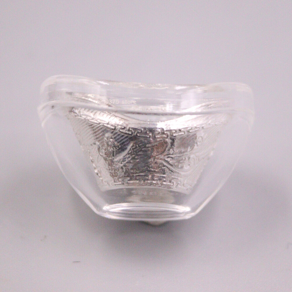 1PCS Pure 999 Fine Silver 福 Pattern Yuanbao Shaped Silver Collection 5g