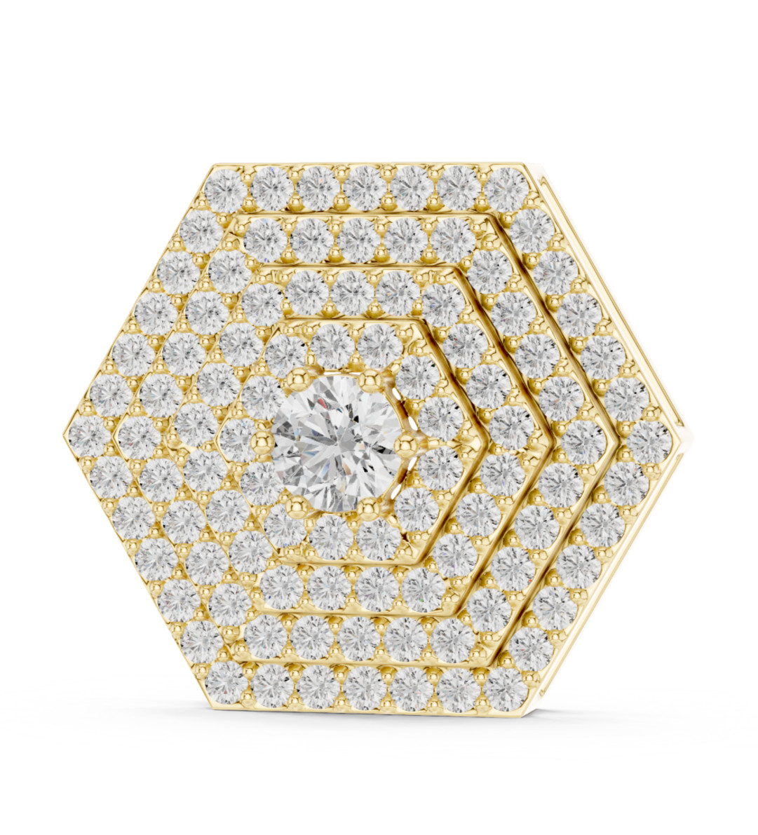 Round Certified Natural 99 Pcs Diamond Engagement Pendent Women 14K Gold Over