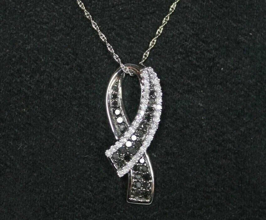 2Ct Round Cut Lab Created Diamond Ribbon Pendant 14K White Gold Finish