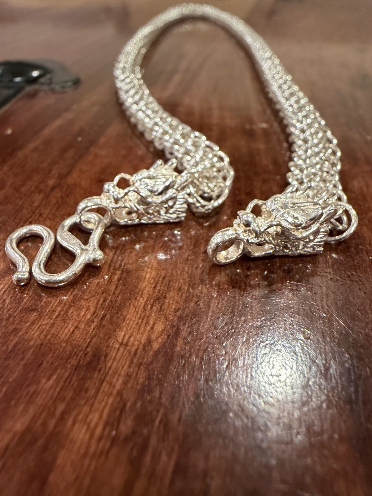 999 Silver Dragon Tail Chain Necklace 7.5mm 21” 56g (Unbranded)