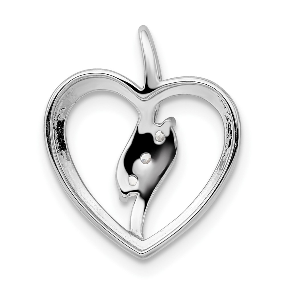 0.09Ct Lab Grown Diamond Open Heart Pendant 14K White Gold ( VS/SI,GH)