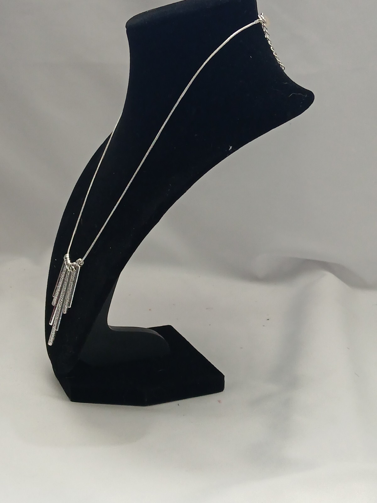Unique 925 Sterling Dazzling Tassel Necklace 18 Inches