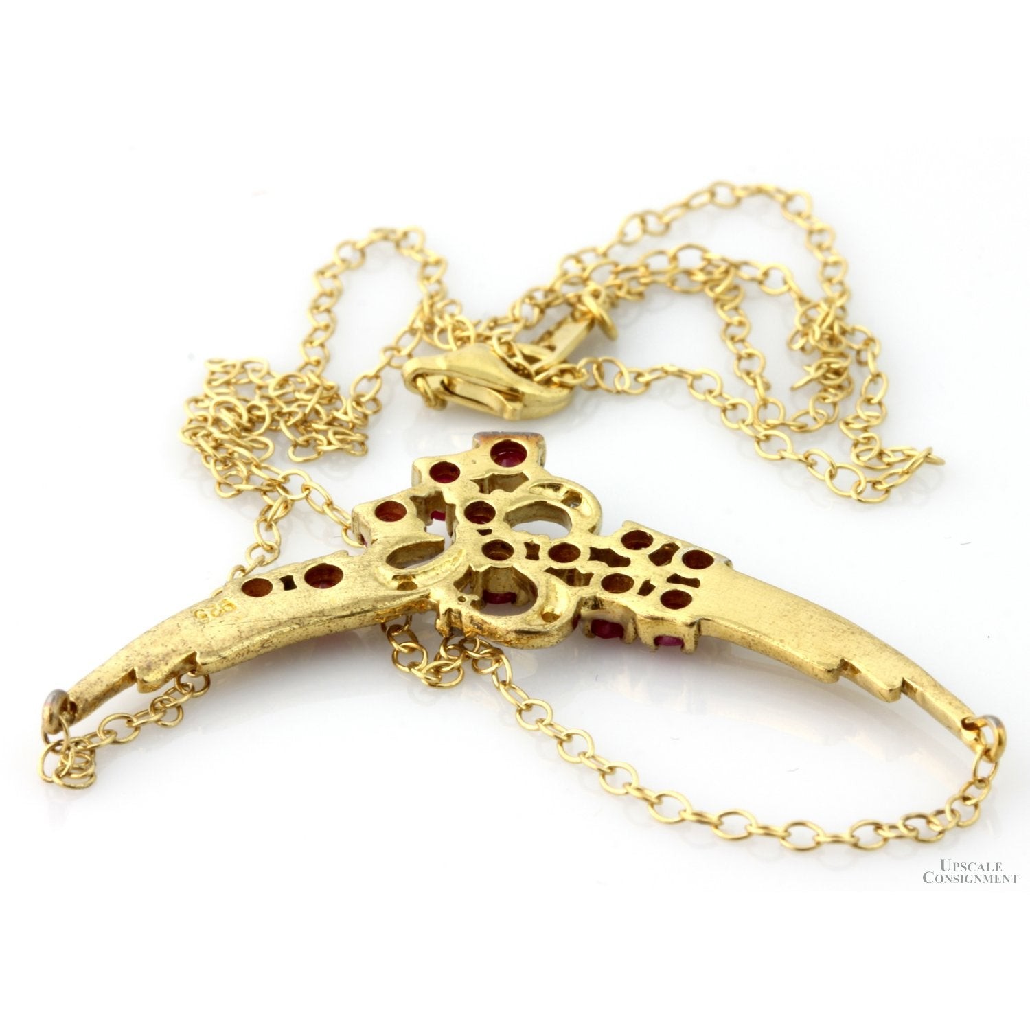 1.00ctw Ruby & Diamond 18K Gold Vermeil Necklace – 18 in