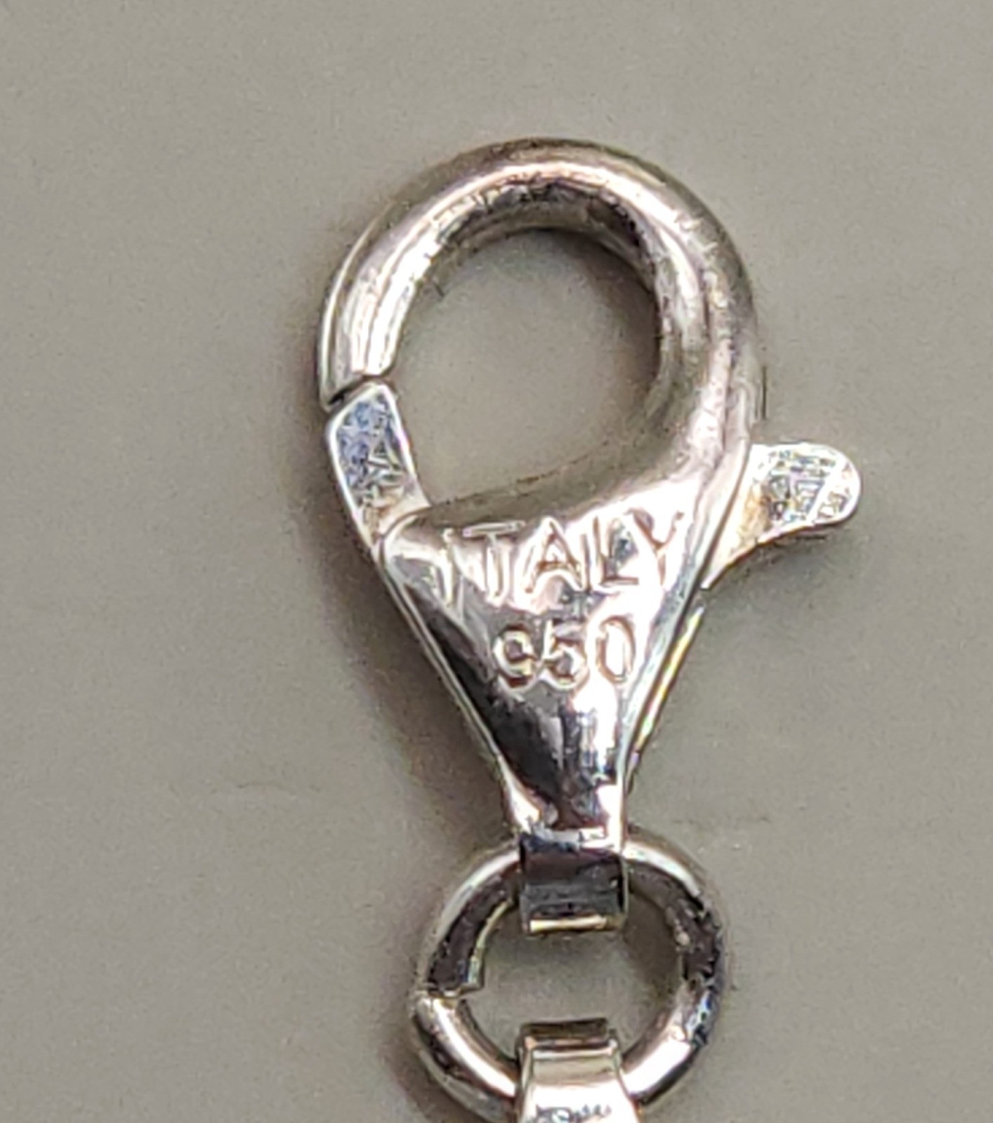 Milor Italy 950 Fine Silver Reversible Omega Choker Necklace 4mm Vintage Chain