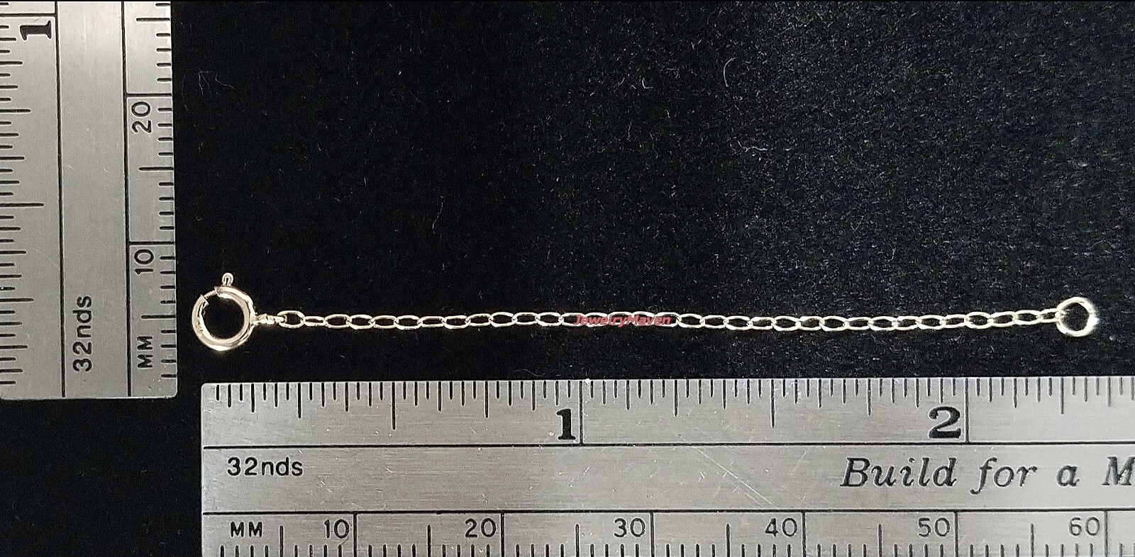 14k 1.2mm Cable White Gold 4.5mm Spring Ring Clasp 2.25″ Safety Chain Extender