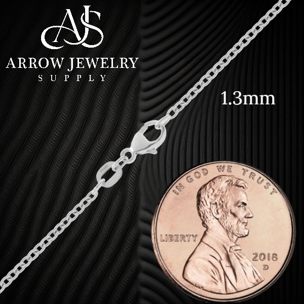 Round Cable Link Solid 950 Platinum Necklace Chain 1mm – 2.3mm Widths 14″ – 36″