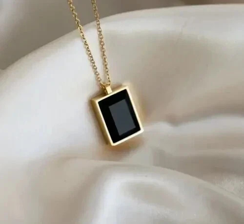 2Ct Emerald Cut Black Diamond Women’s Lab Created Pendant 14K Yellow Gold Plated