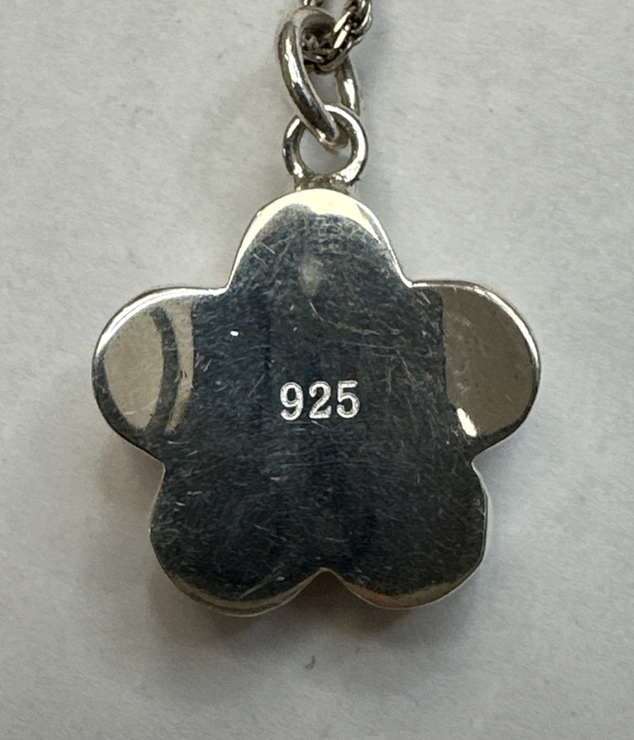 925 Sterling Silver 3D Flower Shape Pendant Necklace