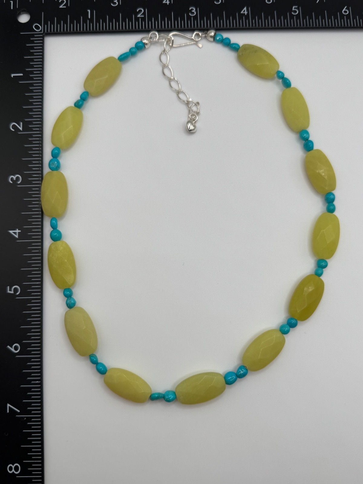 Jay King DTR Mine Finds Serpentine Turquoise Sterling Silver Clasp Necklace