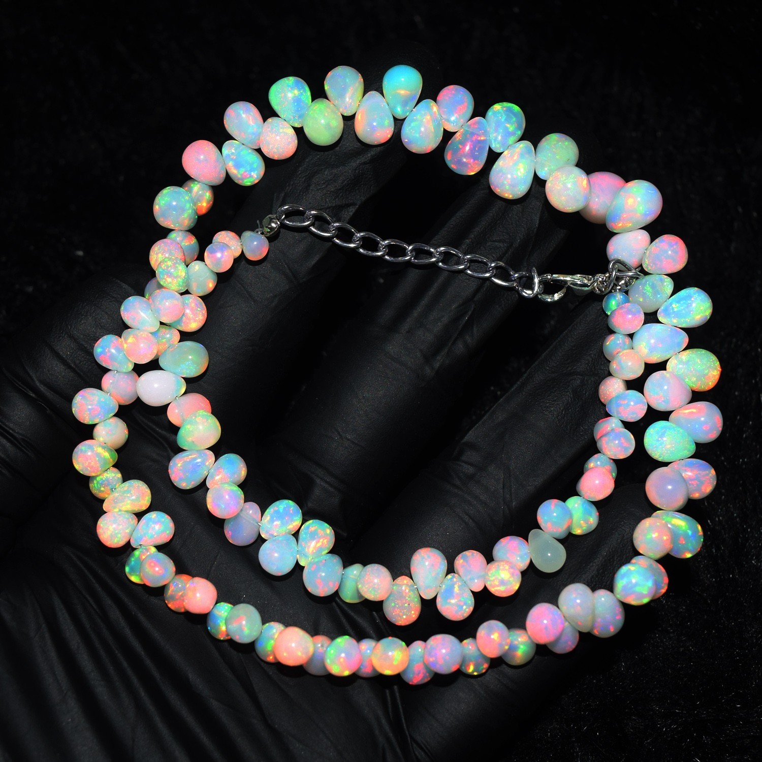 Superb Pattern Ethiopian Opal 108.00 Cts Outstanding Beaded Necklace RK 27 E819