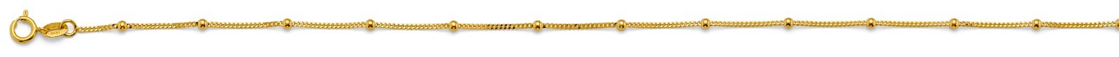 14K Solid Yellow Gold Ball Station Chain Necklace 2mm Dainty Beaded Minimalist