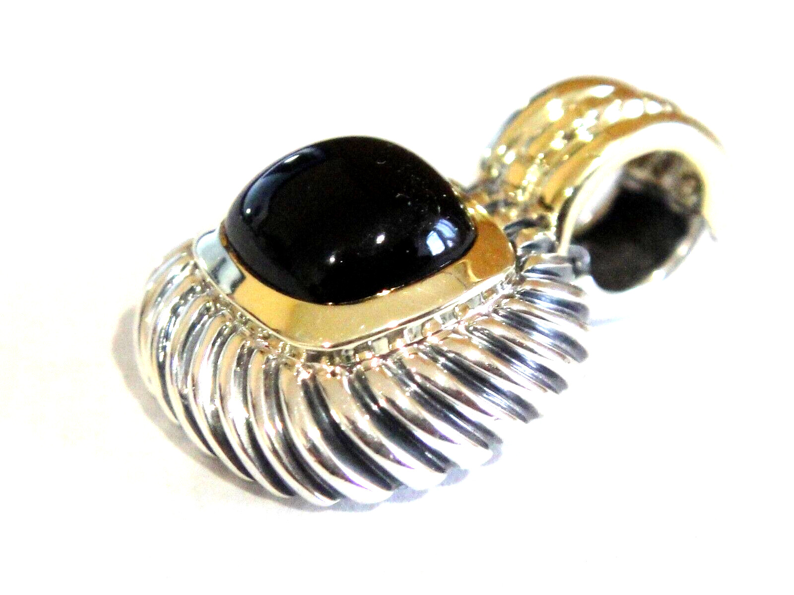 DAVID YURMAN 14K GOLD ,SS ALBION BLACK ONYX ENHANCER