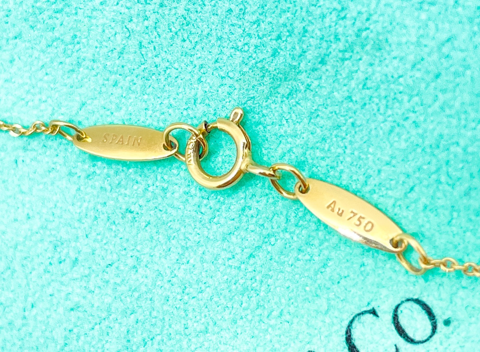 Tiffany & Co. Elsa Peretti 18K Yellow Gold 6.5mm Bean Pendant Necklace 16″