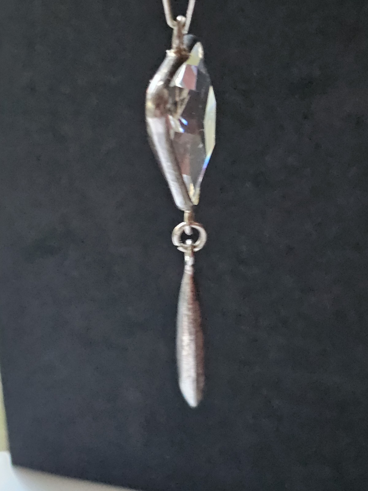 Faceted Clear Crystal Pendant Sterling Silver & Female Tribal Sterling Charm