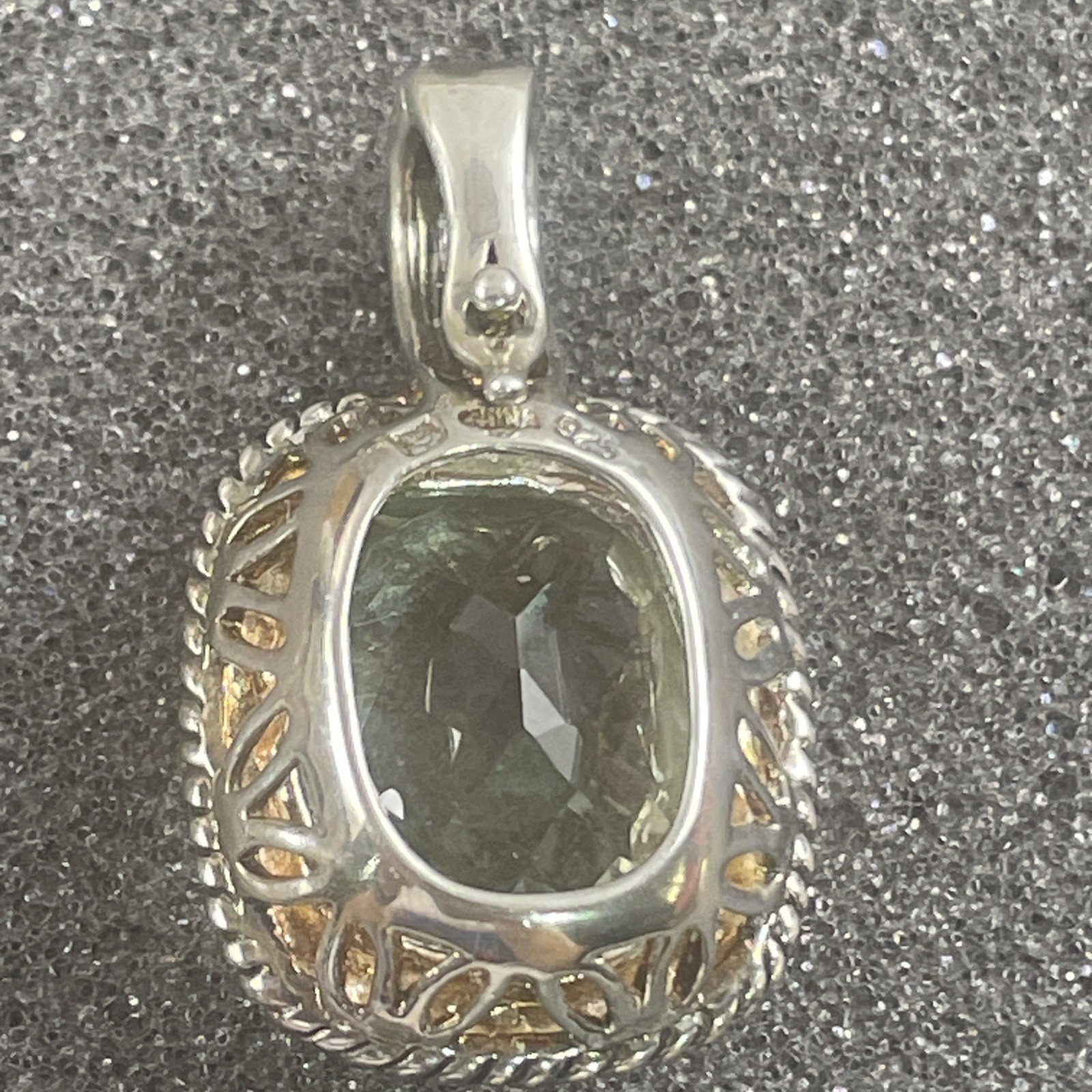 Michelle Albala 925 Silver Prasiolite Cushion Enhancer Cable Link Toggle Chain