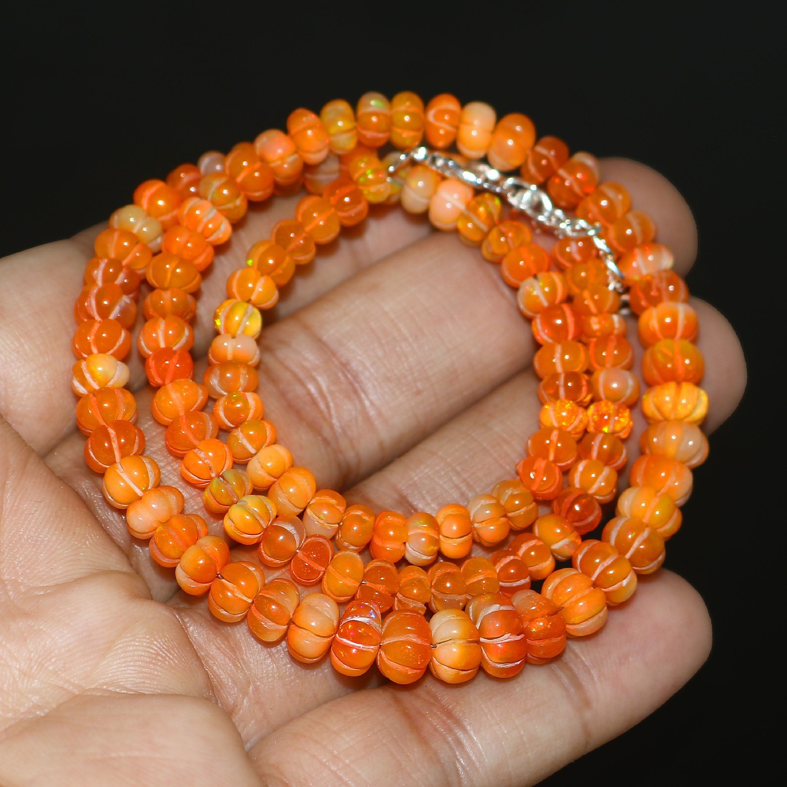 Special Sale Opal Bead Pumpkin Opal Bead Orange Color Opal Necklace Gift For Her