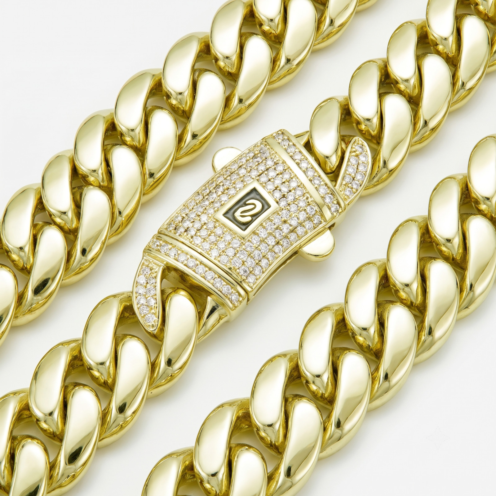 14K gold plated stainless steel cuban link necklace andbracelet for men or women