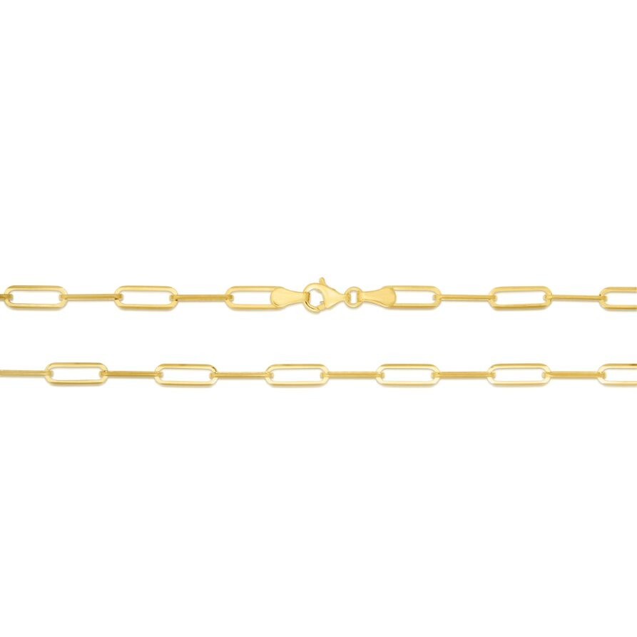 10k Yellow Gold Solid PAPERCLIP Cable Link Chain Necklace 22Inch 3.4 grams 2.5MM