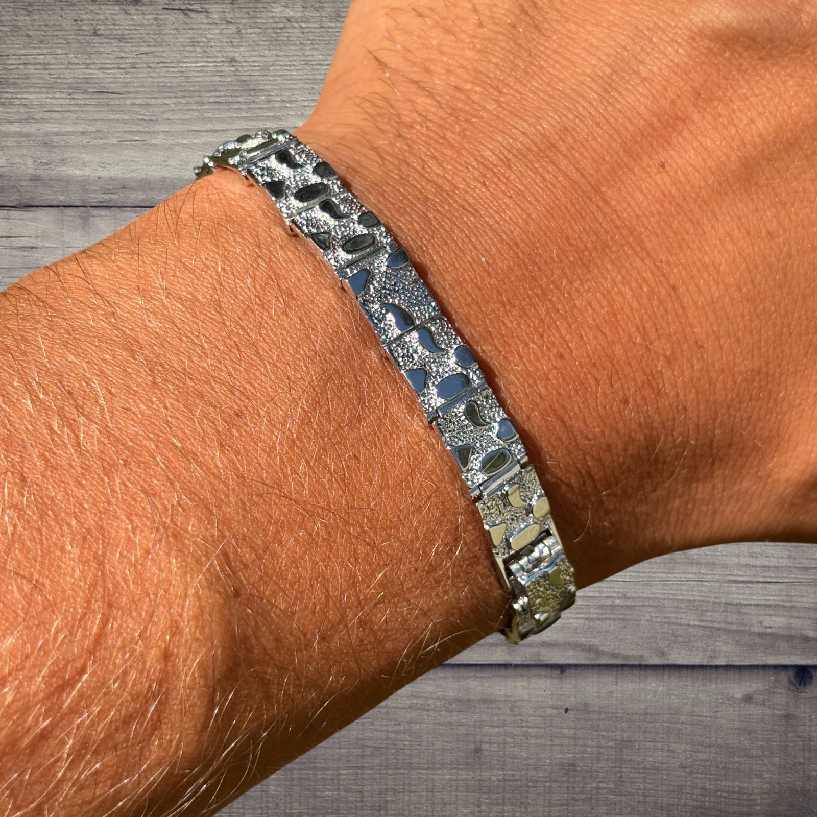 8mm Custom Nugget Bracelet – Real Solid 925 Sterling Silver Or 14k Gold Vermeil