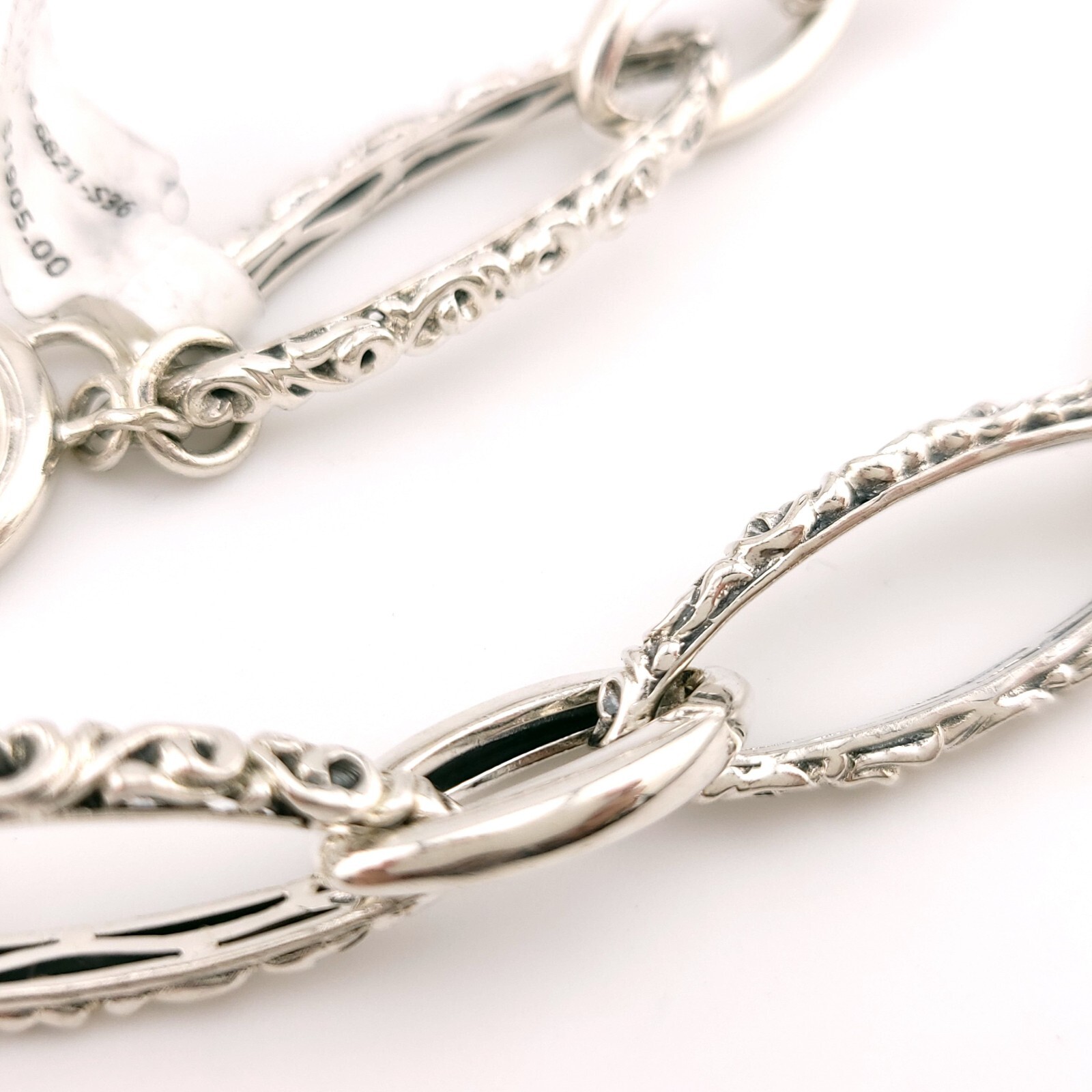 New Charles Krypell Sterling Silver Twist Oval Chain Link 36 in Toggle Necklace