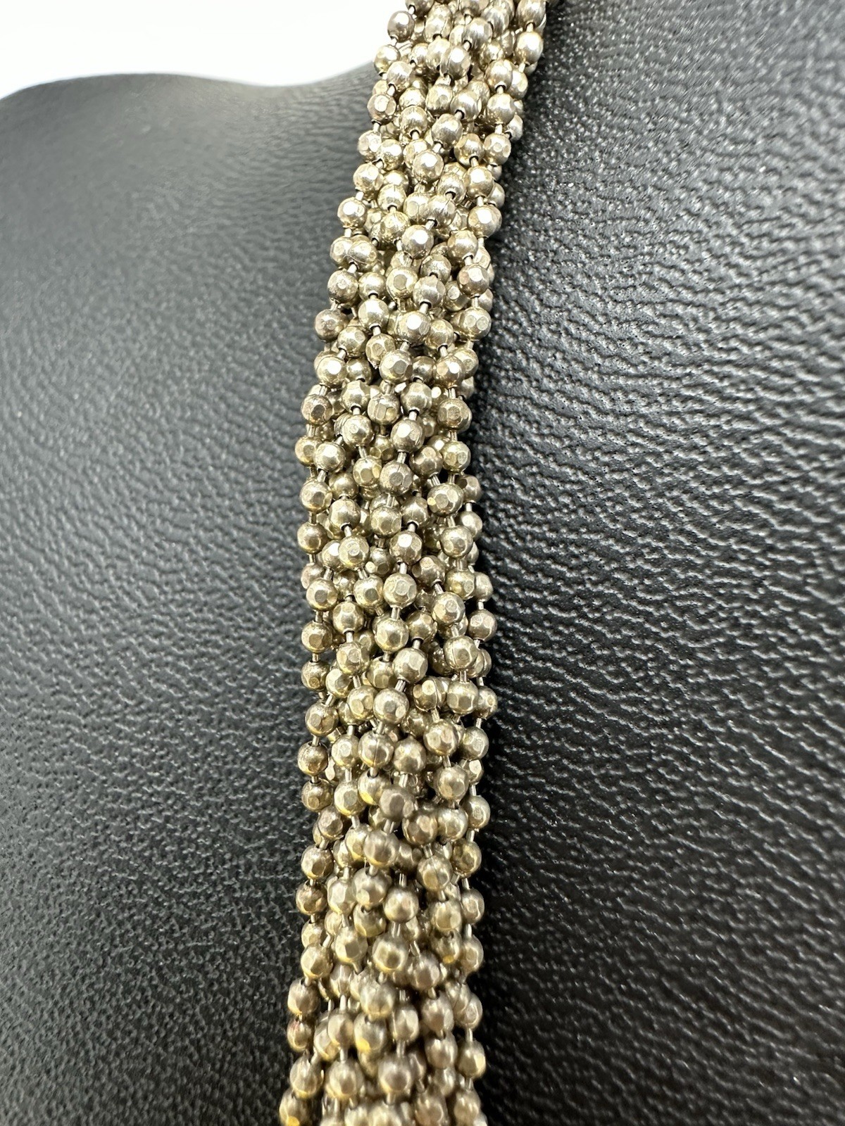 Sterling Silver Beautiful 16 Stranded Braided Choker Necklace 51g 17 Inch Modern