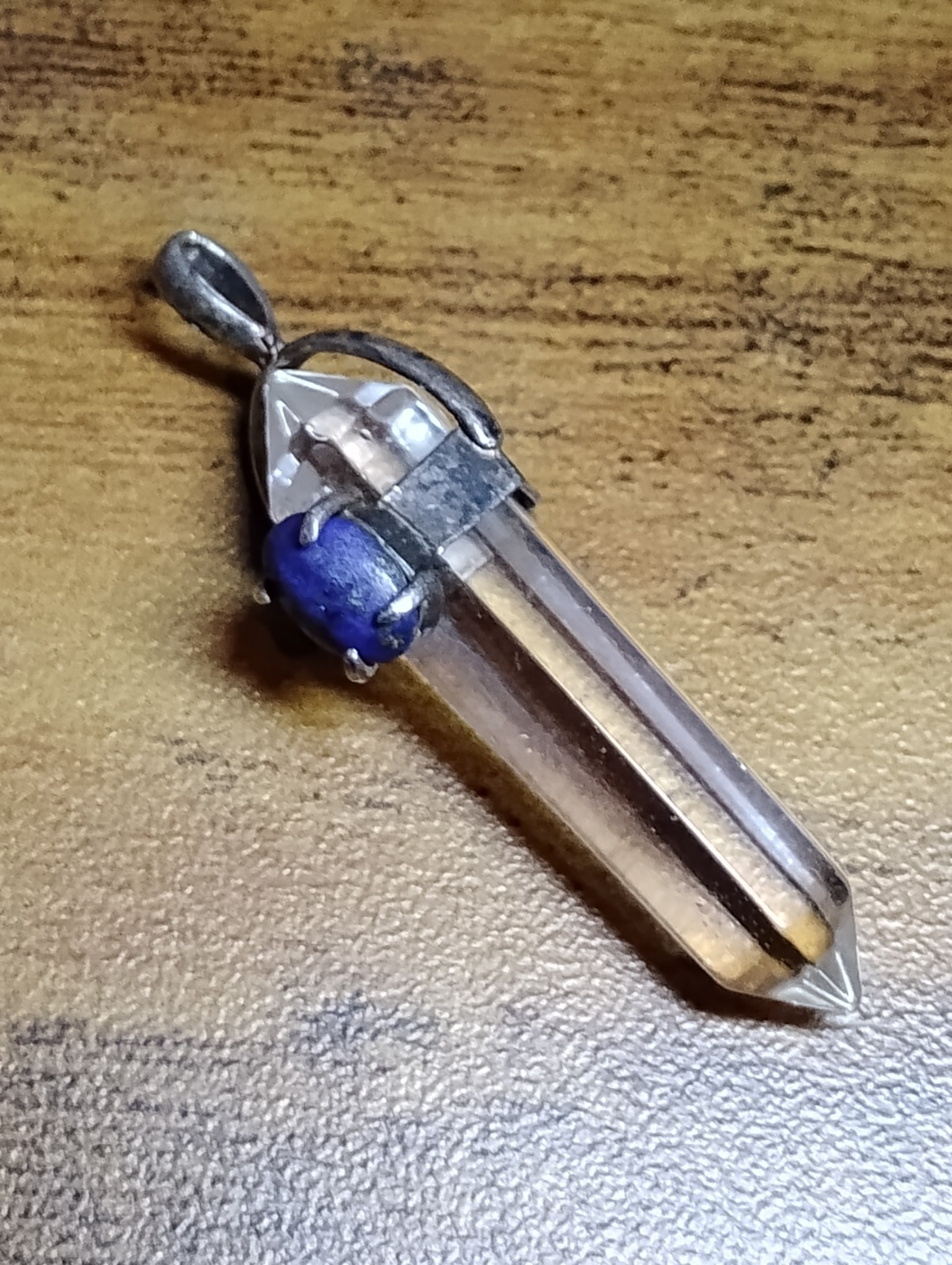 sterling silver crystal point pendant