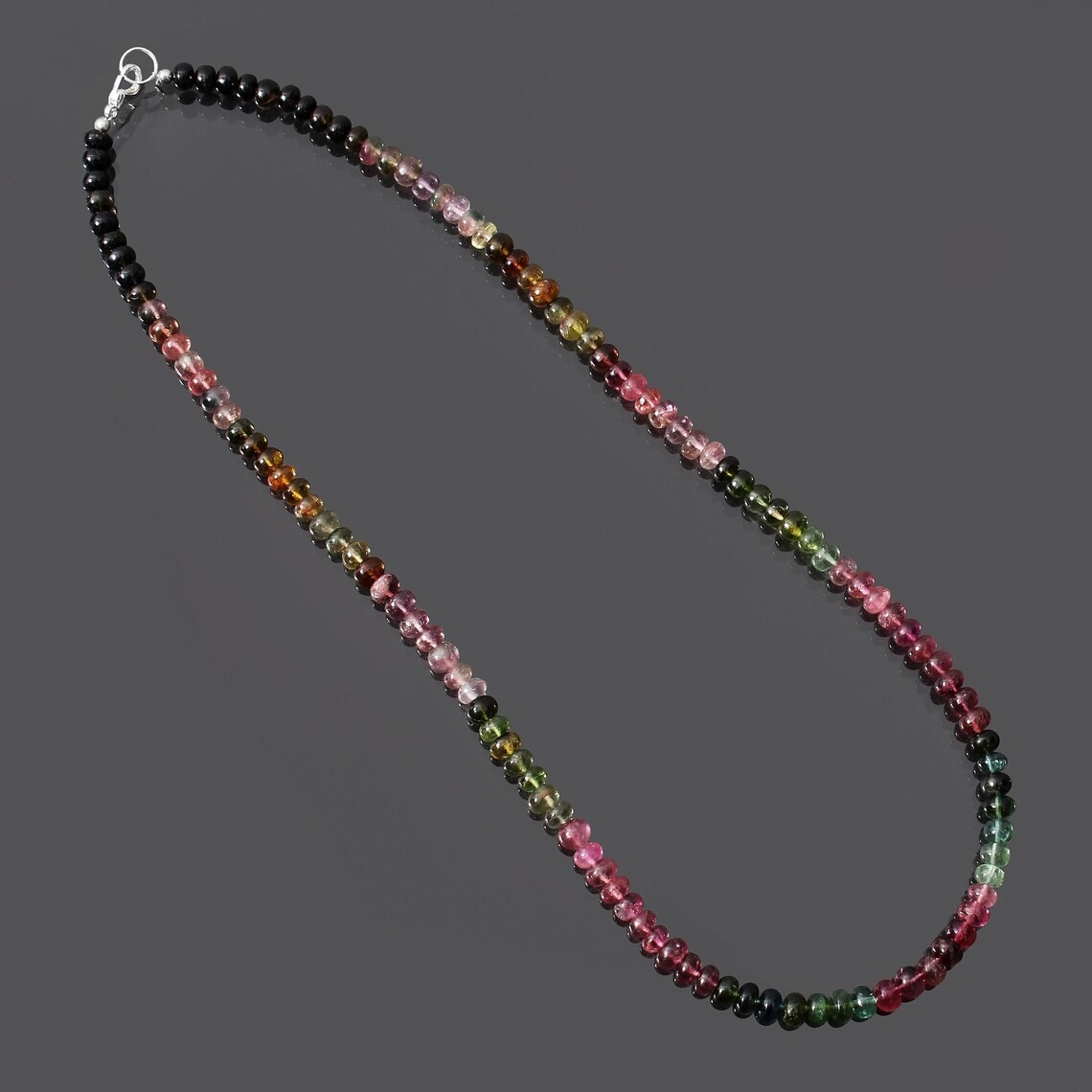 A+ Beautiful Multi Watermelon Tourmaline Gemstone 3-5MM Beads 18″ Women Necklace