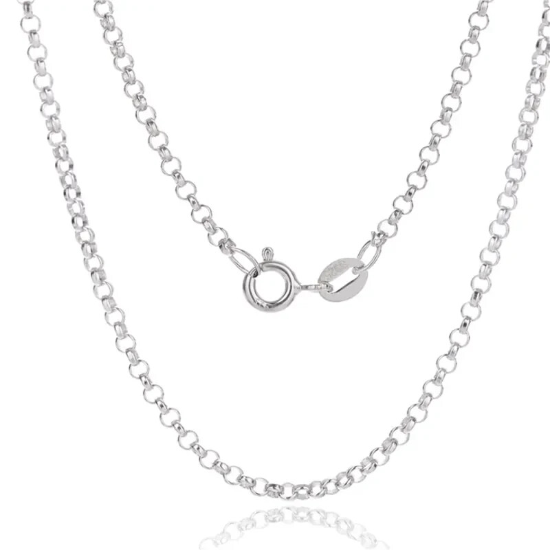Sterling Silver Belcher Chain Necklace – 16″ 18″ 20″ 22″ 24″ 26″ 30″