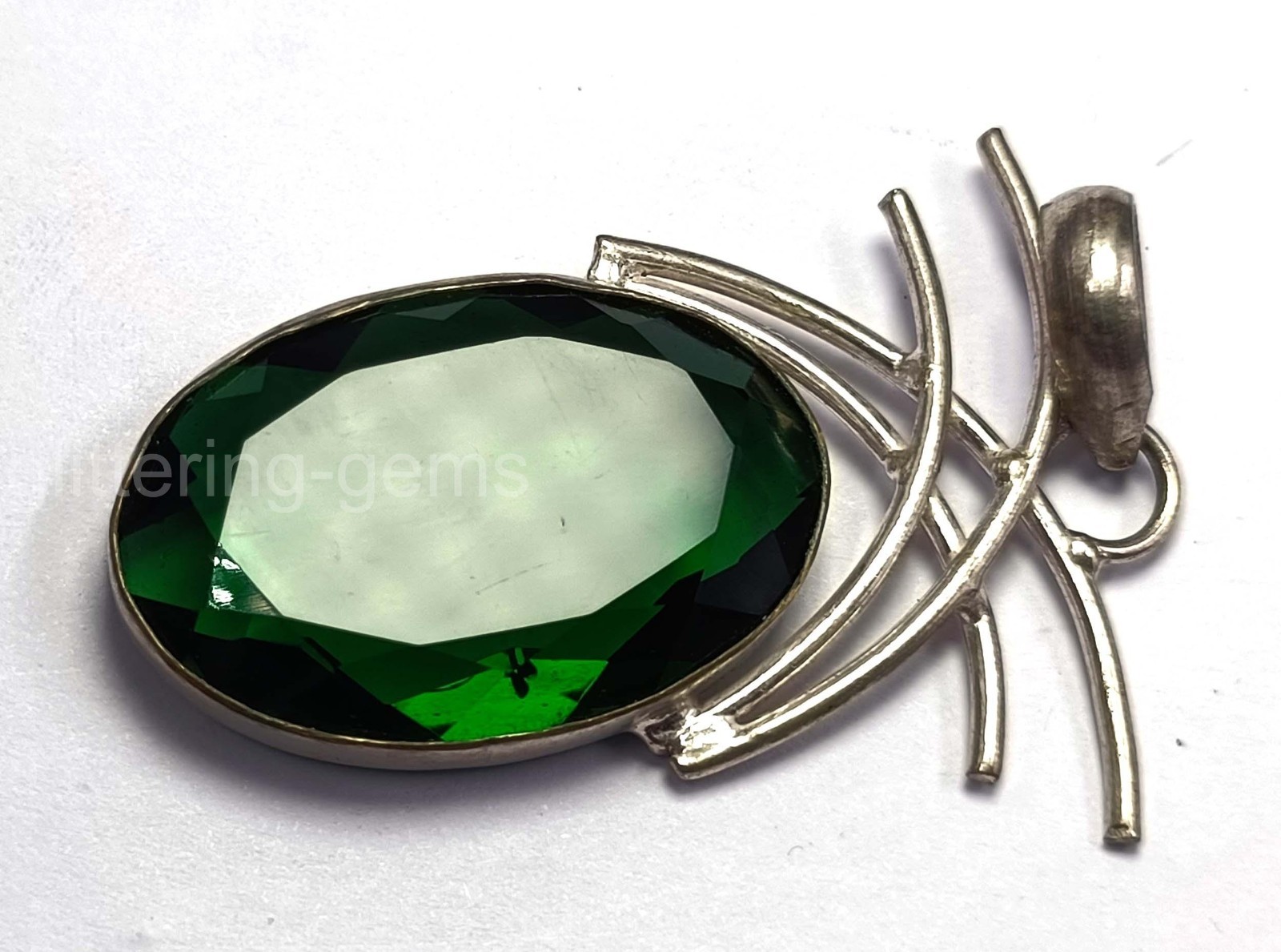 Premium 75.85 Carat Natural Green Emerald Oval Pendant IGL Solid 925 Silver 5NDE