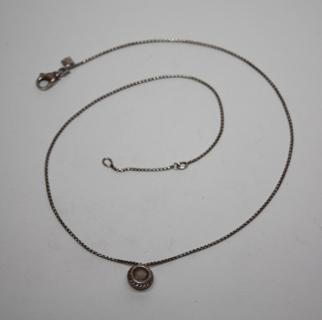David Yurman Sterling Silver Chatelaine Gold Dome Pendant Necklace 17″ [075GRA]