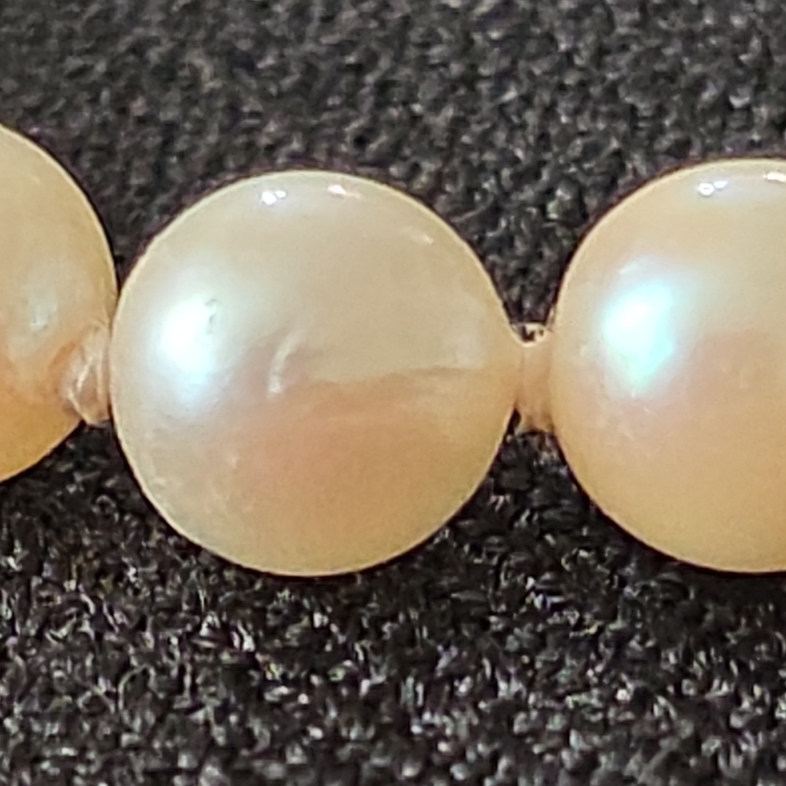 Pearl Beaded Necklace 19in 14K Yellow Gold Hook clasp White Round Pearls