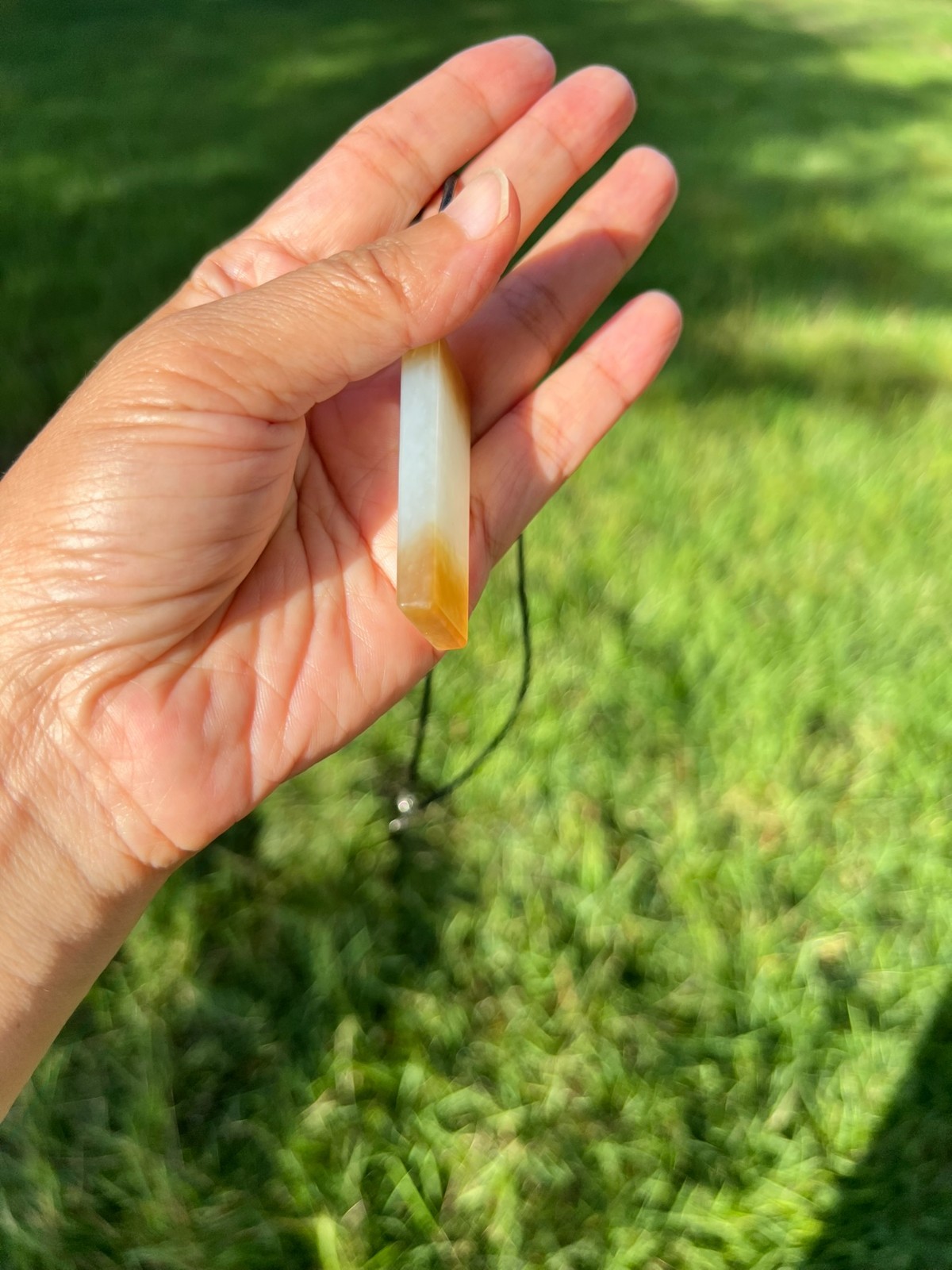 Genuine 100% Natural Nephrite Jade Golden Brown Wushi Plaque 无事牌 Pendant H394 6