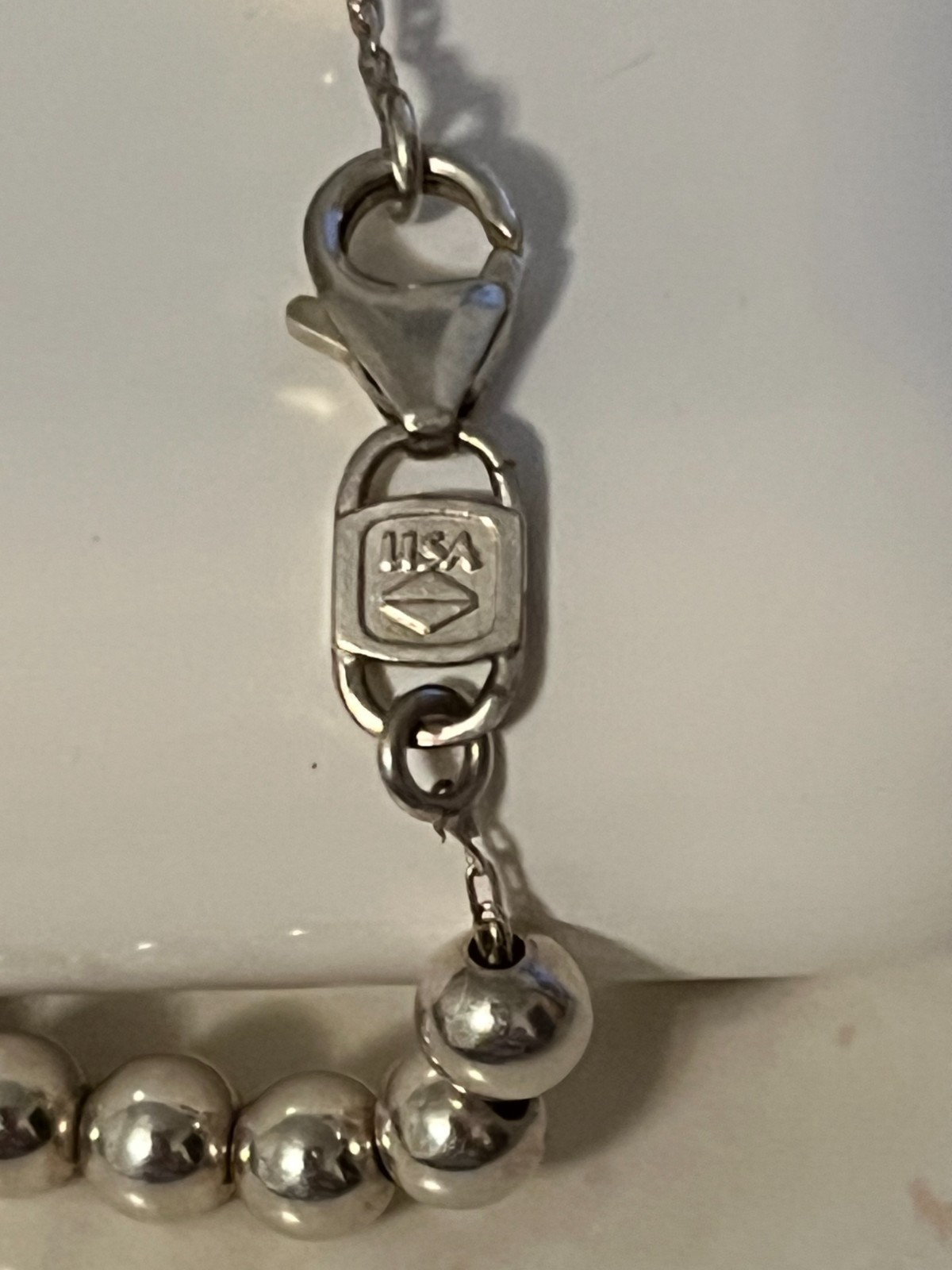.999 Fine Silver 18″ Necklace~USA~Graduated 4mm-7mm approx.~16g~lobster clasp