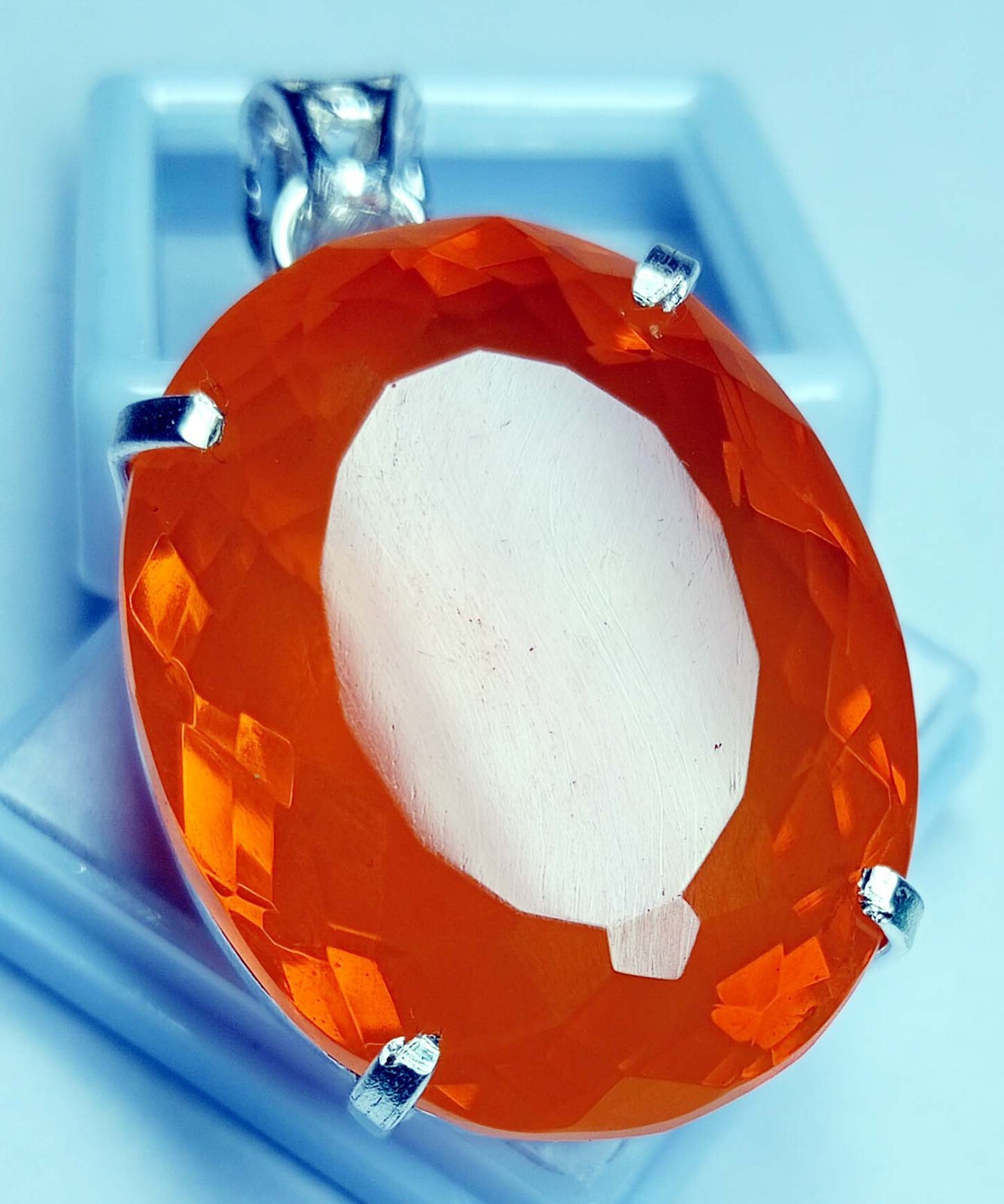 Pendant Oval Cut 93.30 Ct Orange Opal Locket Natural Gemstone Certified PD058