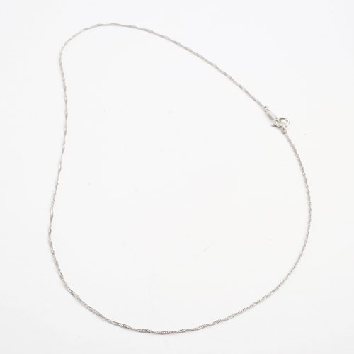 Pt999 Solid Platinum 0.9mm Singapore Chain Necklace 17.75″ Japan Mint HallMark