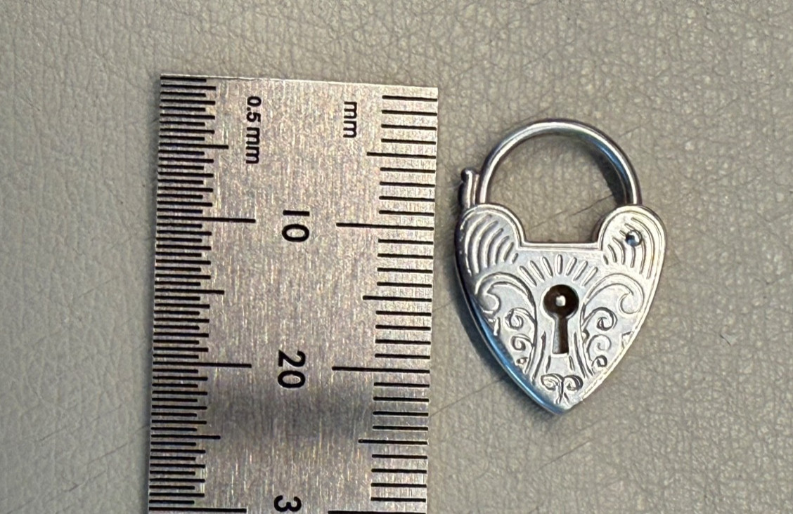 Sterling Silver Engraved Heart Padlock Clasp 15mm Ore Metals Australia