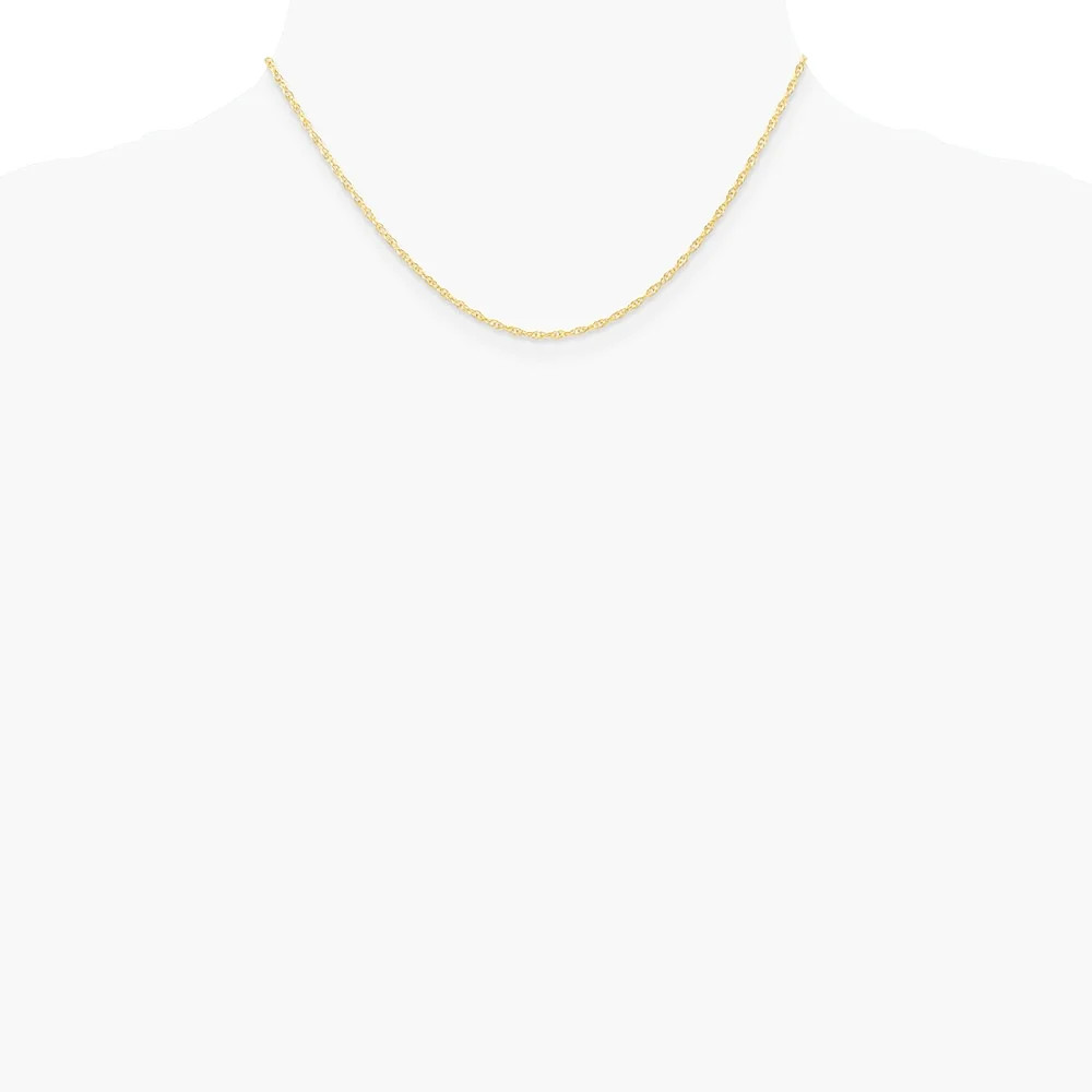 10K Yellow Gold 1.35mm Carded Cable Rope Chain Necklace 16″-24″