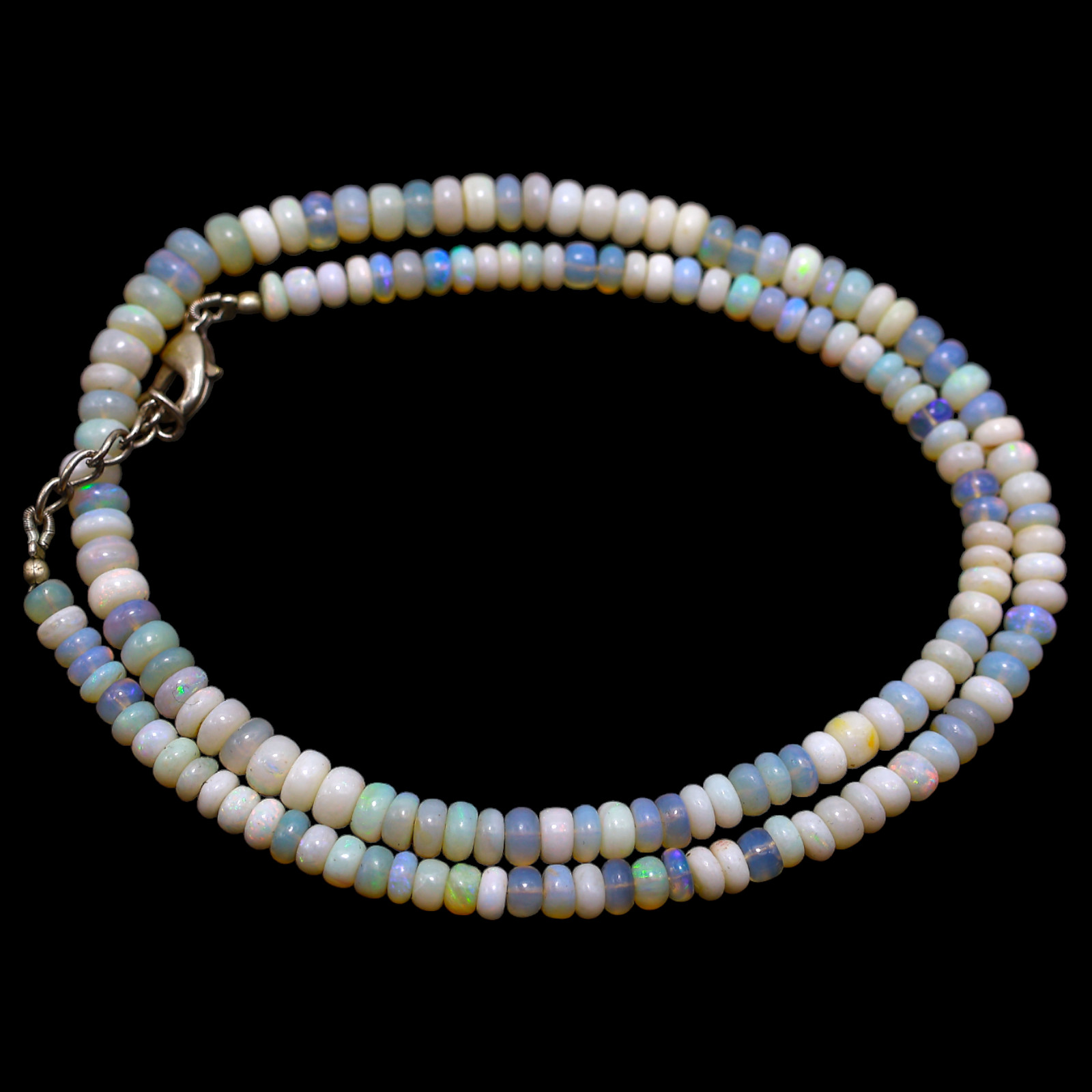 Rondelle Smooth Multi Color Fire Opal Beaded Not Applicable Unique Wife Necklace