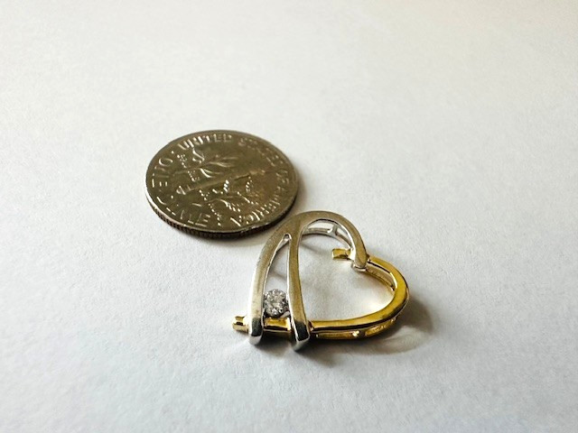 Estate 14K Multi-Tone Gold Diamond “Heart” Pendant