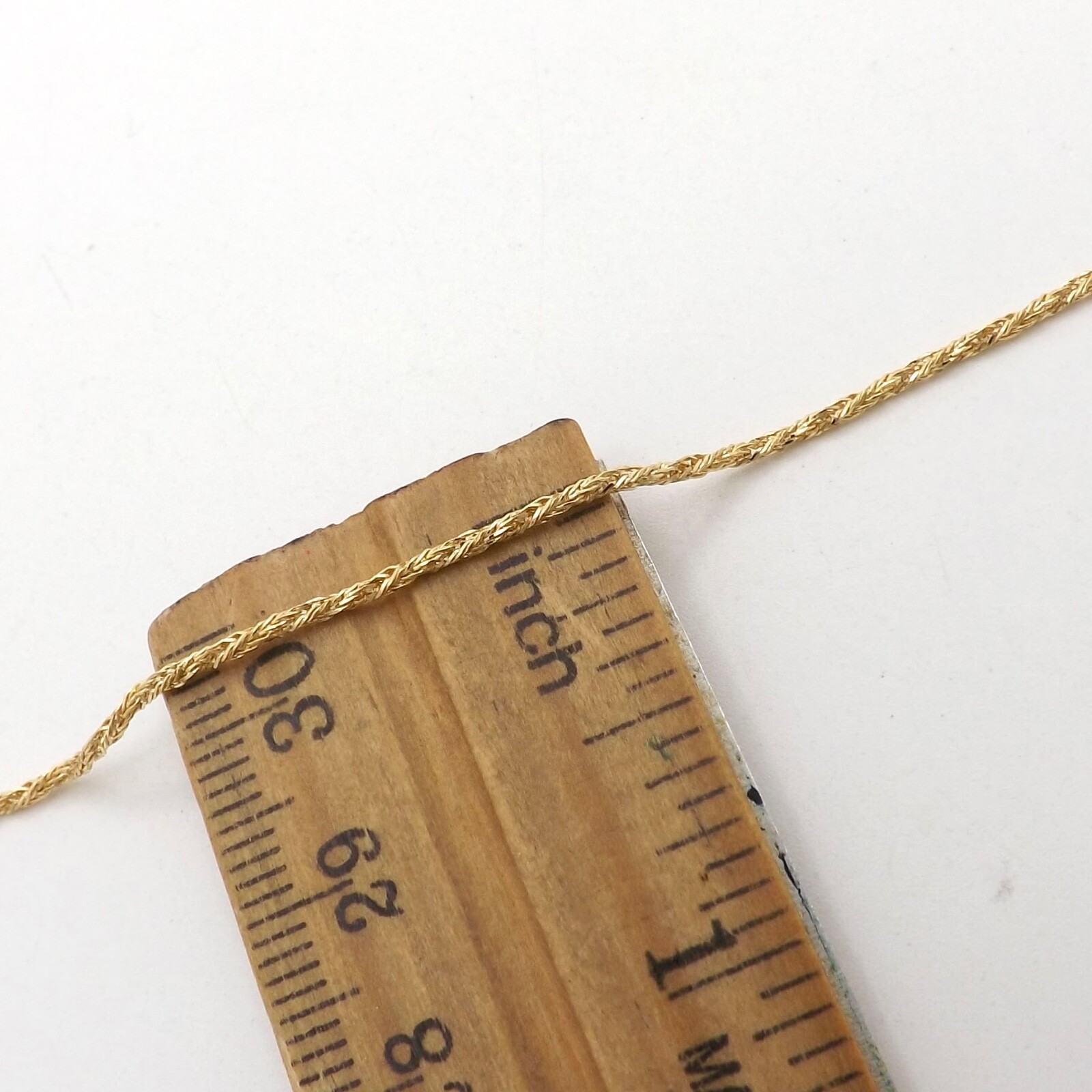 18k Gold Twisted Spiga Wheat Link Pendant Chain Necklace Italy 750 29in Sparkly