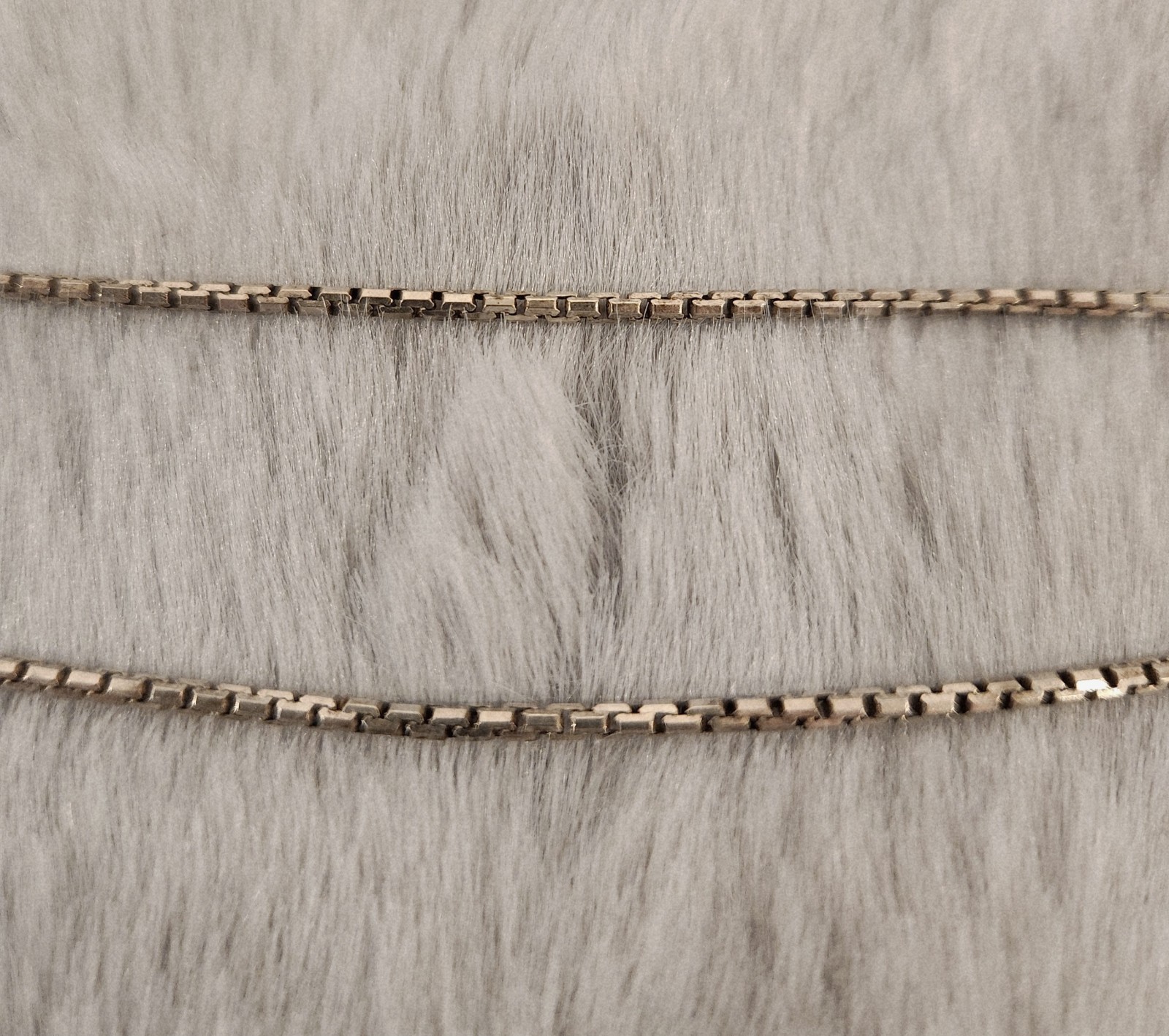 Vintage UNOAERRE 835 Silver Box Chain Necklace 40cm Italian Made