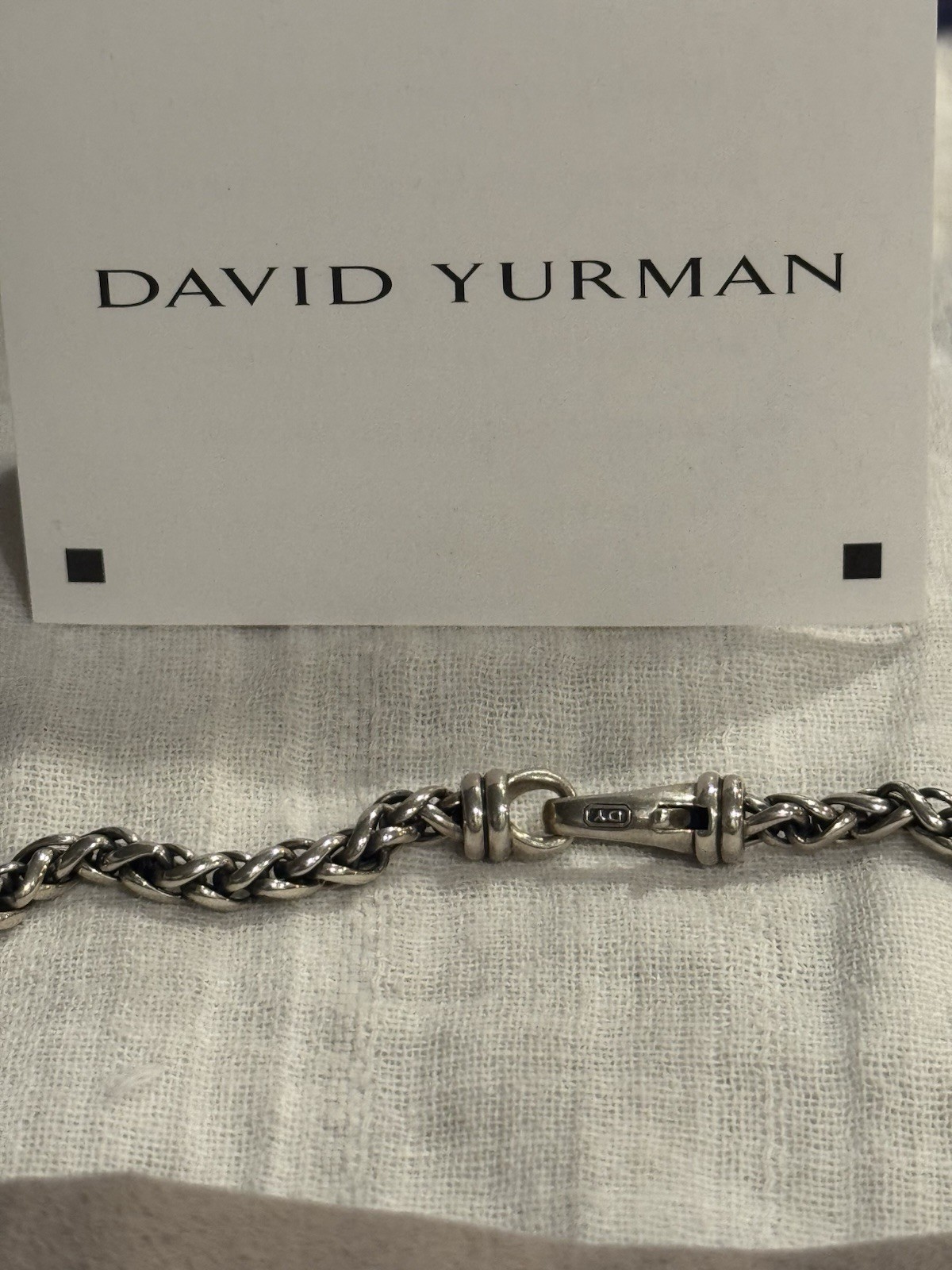 David Yurman Signed 925 Sterling Silver Cable Chain Necklace 24in CH0466MSS24