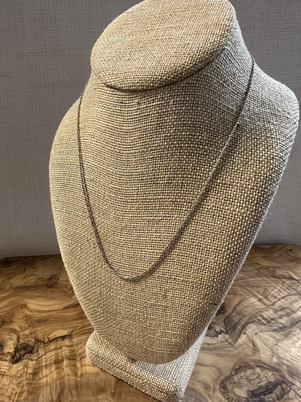 Signed FAS Italy 925 18” Silver Necklace Delicate Boxchain Twist