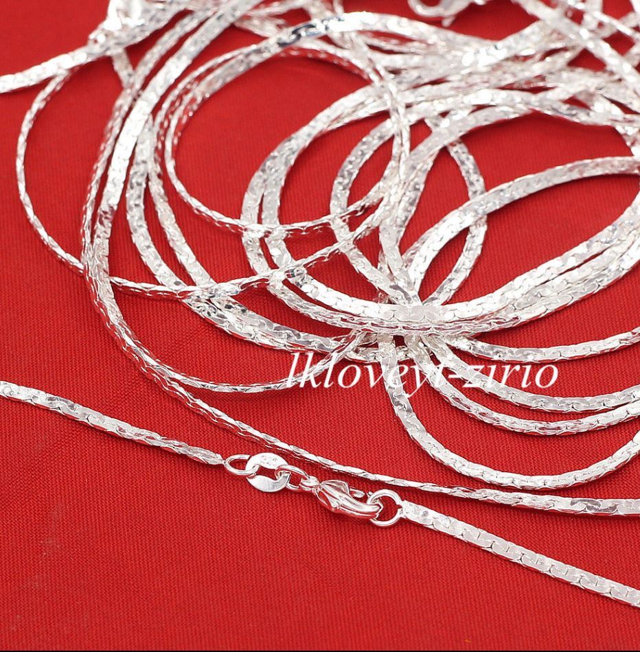 Flat Anchor Chain 22″L Necklace .925 Sterling Silver Lobster Clasp USA Seller