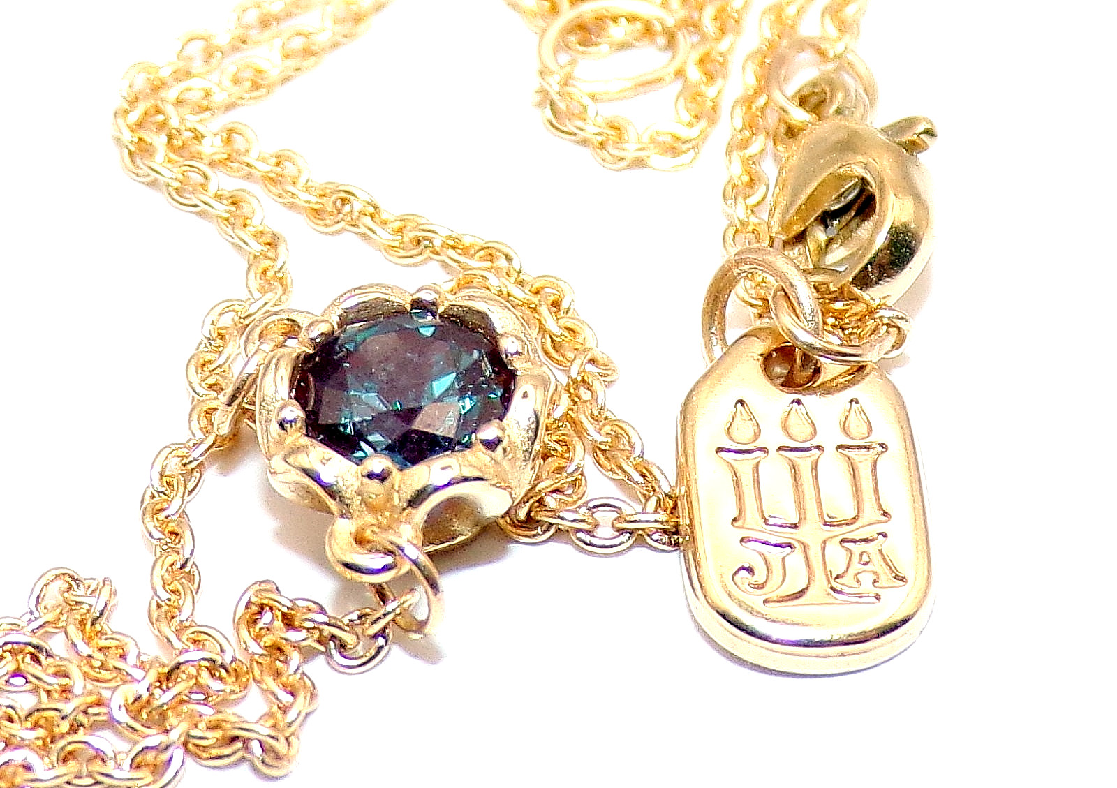 James Avery 14K YELLOW GOLD Cherished BIRTHSTONE June Alexandrite NECKLACE 15-17